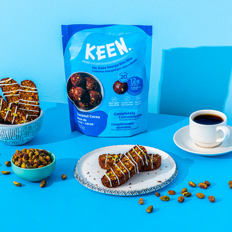 Coconut Cocoa and Pistachio Biscotti